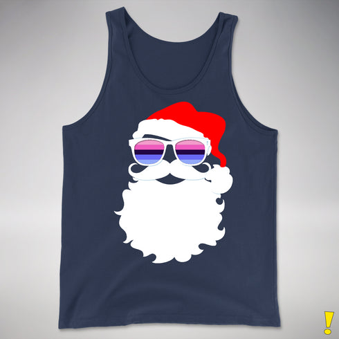Santa’s Omnisexual Pride Flag Shades Premium Tank Top - Navy